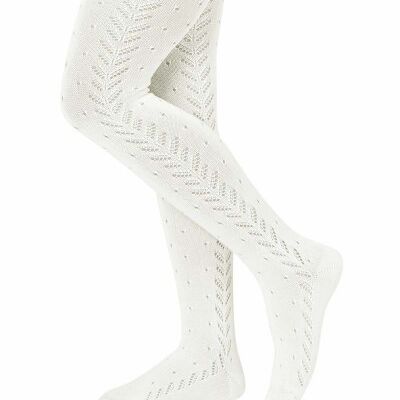 JACQUARD knit tights - off white