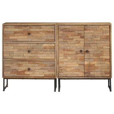 Homestoreking Sideboard-Set recyceltes Teak 2-tlg