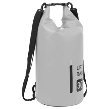 Homestoreking Drybag avec fermeture éclair 30 L PVC gris