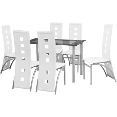 Homestoreking Juego de comedor Blanco 7 piezas