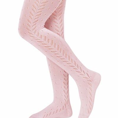 Collant tricot JACQUARD - rose pâle