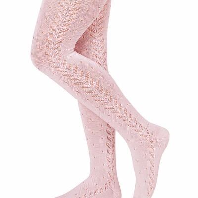 JACQUARD knit tights - soft pink