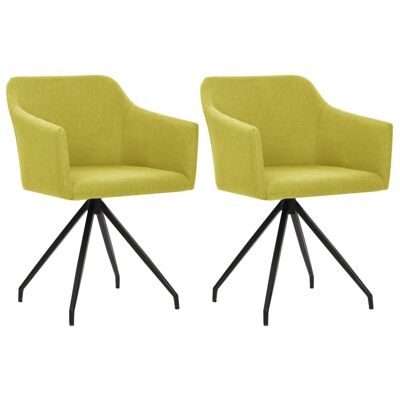 Homestoreking Sillas comedor 2 uds tela giratoria verde 8