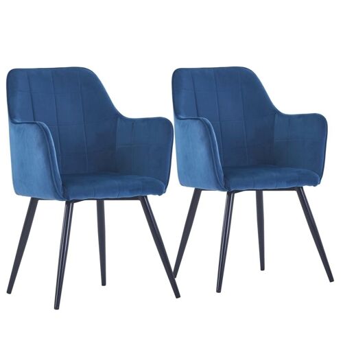 Homestoreking Eetkamerstoelen 2 st fluweel blauw 26