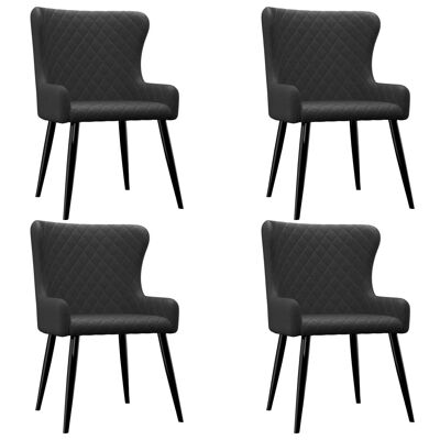 Homestoreking Dining room chairs 4 pcs fabric black 24