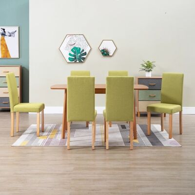Homestoreking Dining room chairs 6 pcs fabric green 15