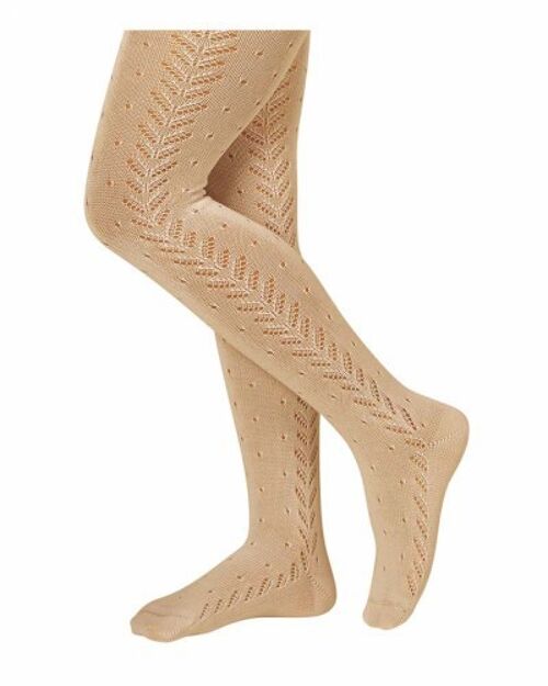 JACQUARD knit tights - sand
