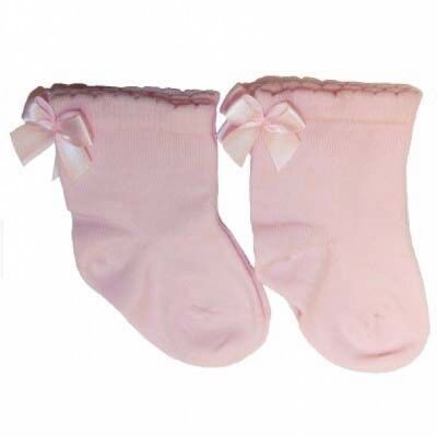 Socks SATIN BOW soft pink