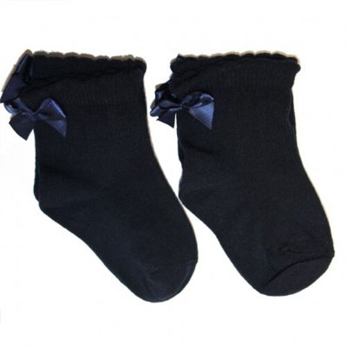 Socks SATIN BOW navy