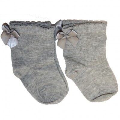 Socks SATIN BOW medium grey