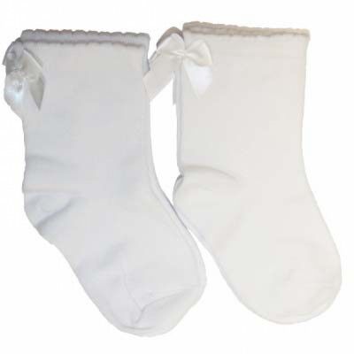 Chaussettes SATIN BOW blanc