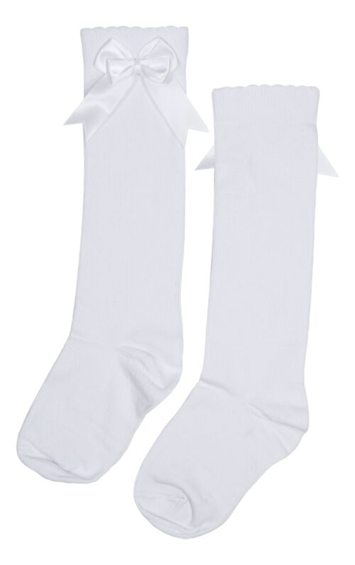 iN ControL 2pack KNEEsocks - bright white - SATIN BOW