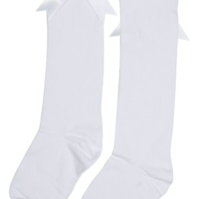 iN ControL 2pack KNEEsocks - bright white - SATIN BOW