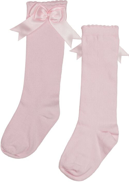 iN ControL 2pack KNEEsocks - Soft Pink - SATIN BOW