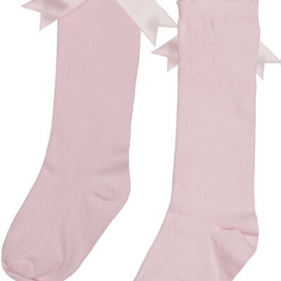 iN ControL 2pack KNEEsocks - Soft Pink - SATIN BOW