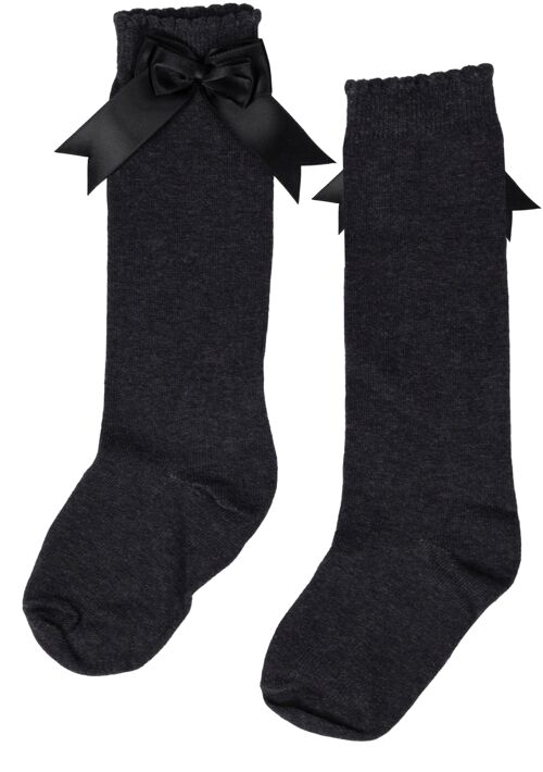 iN ControL 2pack KNEEsocks - antra - SATIN BOW