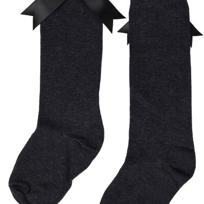 iN ControlL 2pack KNEEsocks - antra - SATIN BOW