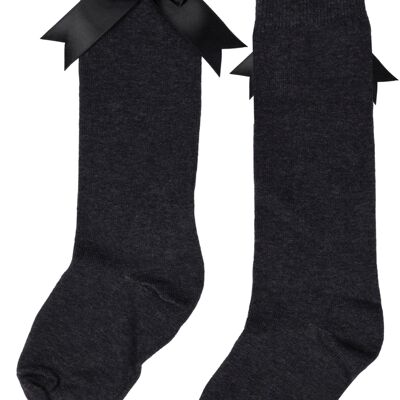 iN ControlL 2pack KNEEsocks - antra - SATIN BOW