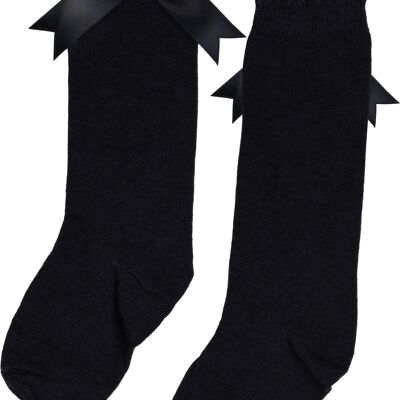 iN ControL 2pack KNEEsocks - black - SATIN BOW