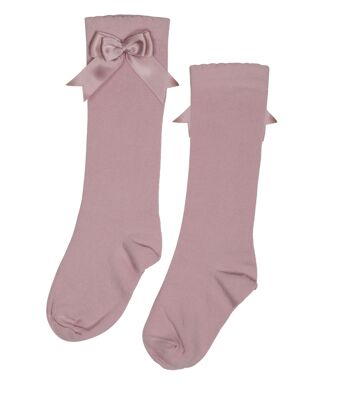 iN ControL 2pack KNEEsocks - vieux rose -SATIN BOW 1