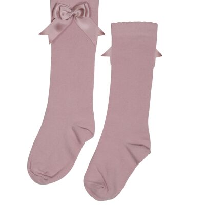 iN ControL 2pack KNEEsocks - vieux rose -SATIN BOW