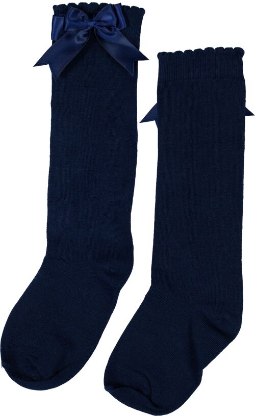 iN ControL 2pack KNEEsocks - navy - SATIN BOW
