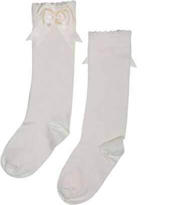 iN ControL 2pack chaussettes KNEE - blanc cassé - SATIN BOW 1