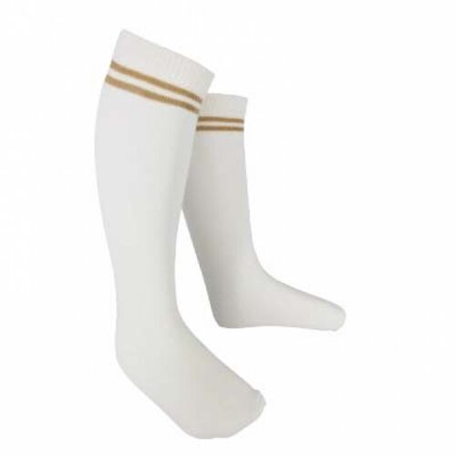 3Q sock - Off White- STRIPE LUREX gold