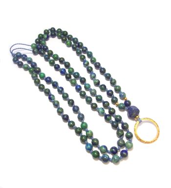 Sautoir Mala Azurite Malachite 3