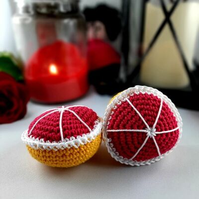 Crochet half grapefruit