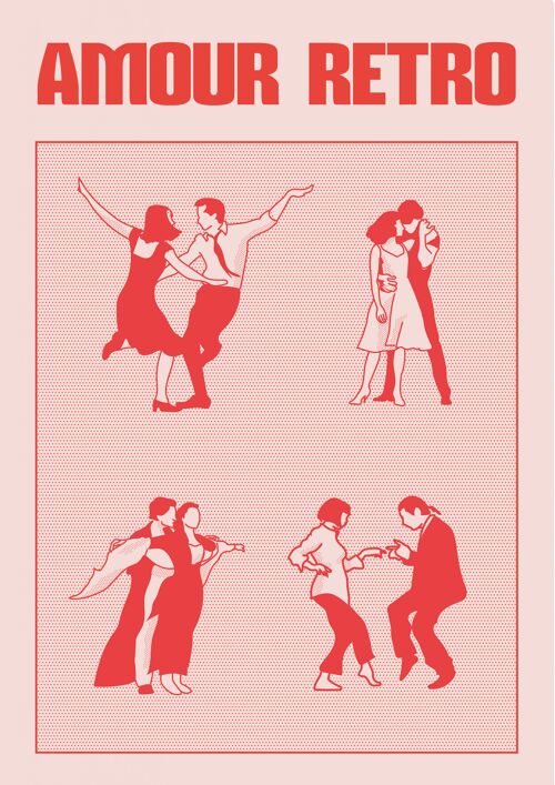 Affiche Amour Rétro A3