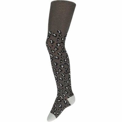 Christmas tights glitter leopard print - gray
