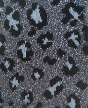 Collants de Noël imprimé léopard pailleté - gris 2