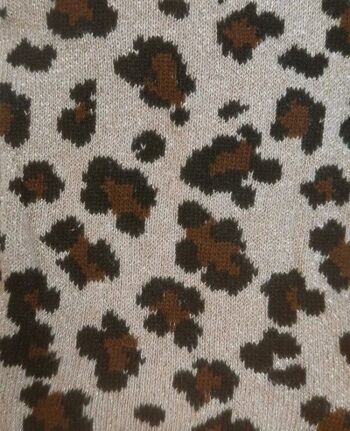 Collants de Noël imprimé léopard pailleté - sable 86/92 2