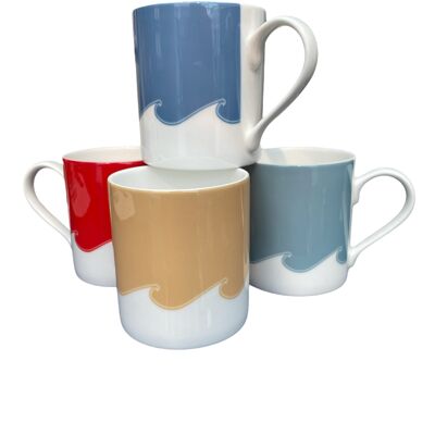 Waves Mug Set (4x250ml China Mugs)