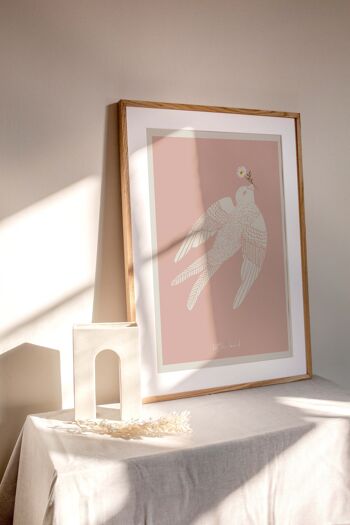 Affiche Colombe Rose - A3 1