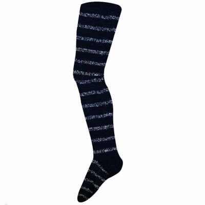 Christmas tights with glitter stripes - black 86/92