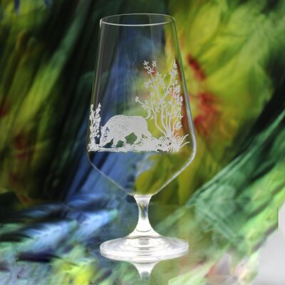 Bicchiere da birra con gambo CINGHIALE | motivo di caccia | Bicchiere da birra inciso