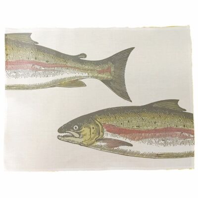 Tovagliette all'americana in lino color salmone Severn (set di quattro)