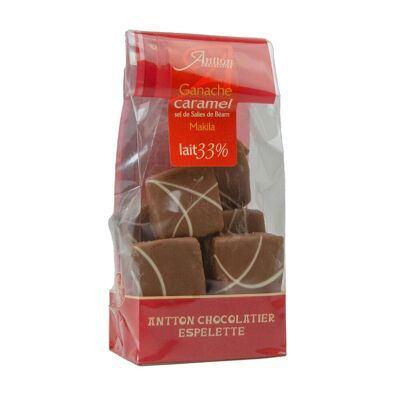 Bolsa de ganaches de caramelo y sal de Salies-de-Béarn, chocolate con leche, 110 g