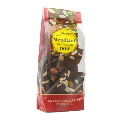 Sachet de mendiants aux fruits secs, chocolat Noir, 130g