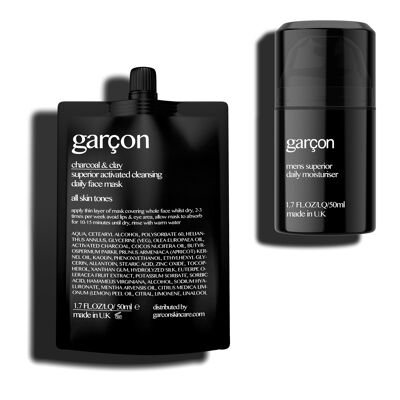 Garçon Mens Skincare Set 2 - Face Mask & Moisturiser