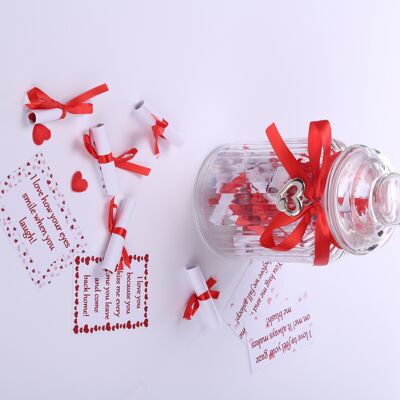Valentine gift, I love you notes in a jar, Reasons why I love you jar, Long distance love gift