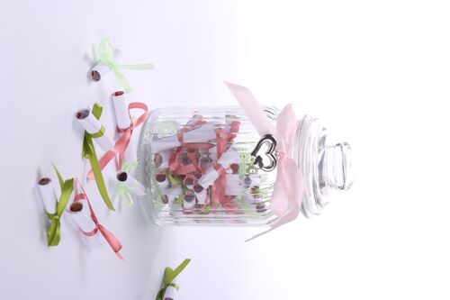 St. Valentine romantic gift for the couples, Love challenges notes jar, 52 weeks with love and romance tasks