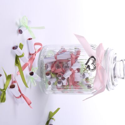 St. Valentine romantic gift for the couples, Love challenges notes jar, 52 weeks with love and romance tasks