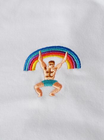 T-shirt mixte brodé Rainbow man 2