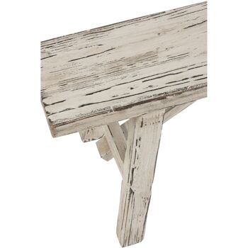 Banc en bois blanc brossé Ray 4