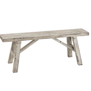 Banc en bois blanc brossé Ray 6