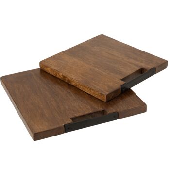 Planche à découper carrée en bois de manguier 2