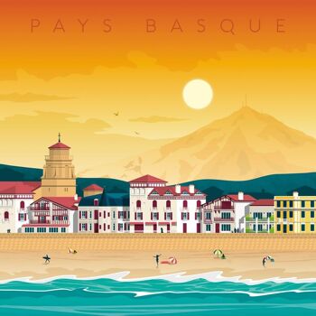 Affiche Voyage Saint Jean de Luz Pays-Basque - France - 50x70 cm 2